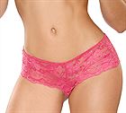 Lace crotchless mesh bow thong